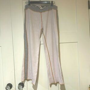 Hard tail sweatpants; size L; pink and grey w/gold stitching